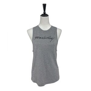 Lululemon Positivity Graphic Tank Top Size 4 Gray Athletic Yoga